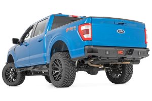 Ford F-150 Performance Exhaust - Rough Country - Dual Cat-Back, 304 Stainless - Black - '21-'23